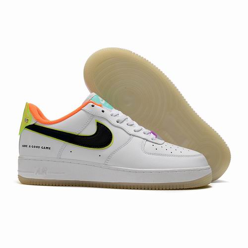 Cheap Nike Air Force 1 White Black Green Shoes Men and Women-78 - Click Image to Close